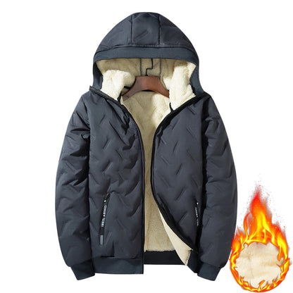 Men's hooded warm short jacket - - Hiddengem