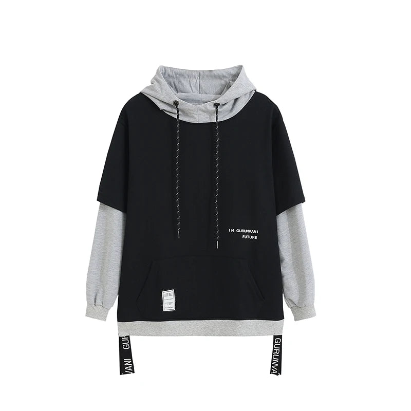 New Patchwork Hooded Sweatshirt Hip Hop