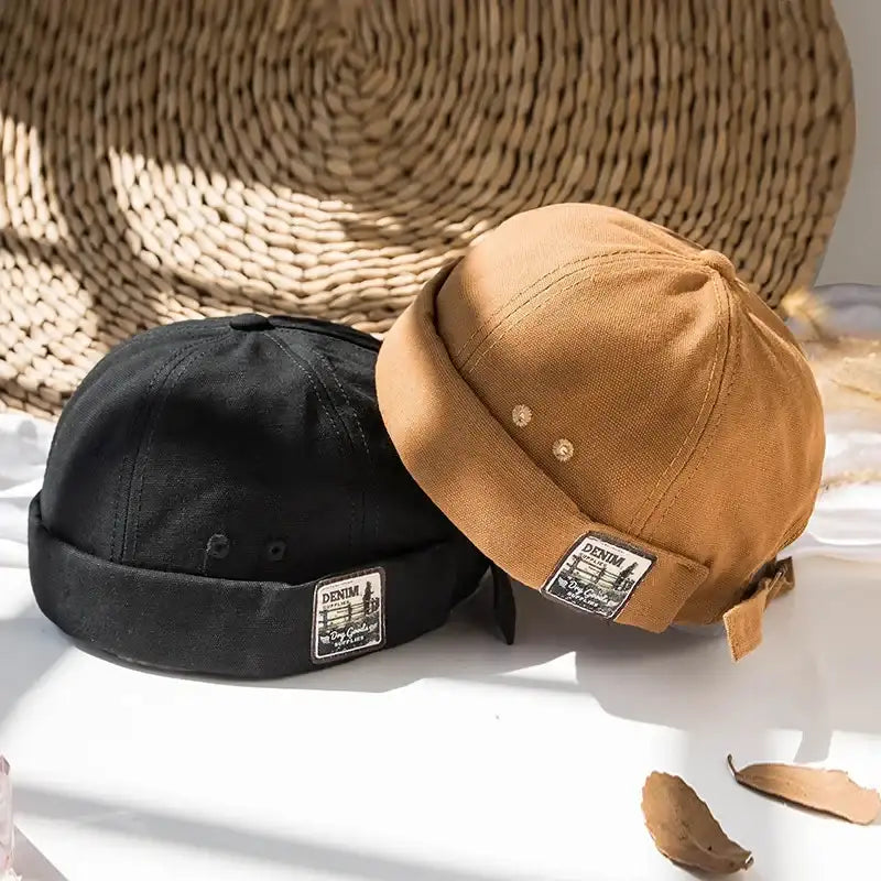 Hip Hop Docker Caps Unisex Skullcaps Men Women Dome Melon Skullies Beanie Cap Fashion Vintage Brimless Landlord Hat Streetwear