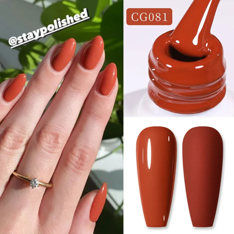 BORN PRETTY 10ML Nude Brown Fall Gel Nail Polish White Halloween Fall - Hiddengem