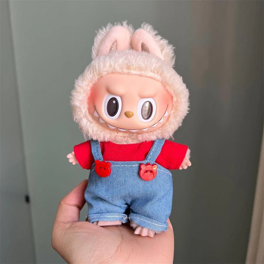 Labubu Clothes Doll Clothing Designer for Labubu V1 V2 V3 17cm Dolls Trendy Cute Overalls Style 2025 Summer New Clothing Gifts