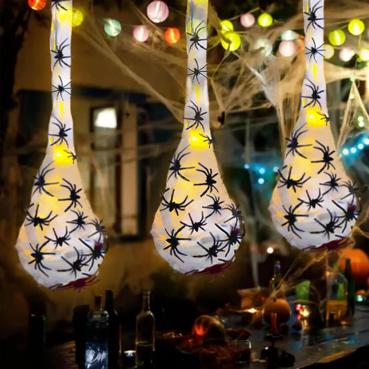 1-5PCS Halloween Hanging Spider Egg LED - Hiddengem