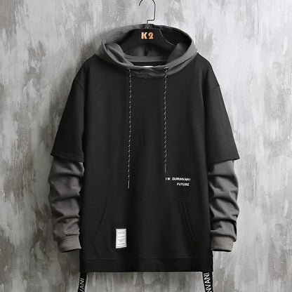 New Patchwork Hooded Sweatshirt Hip Hop