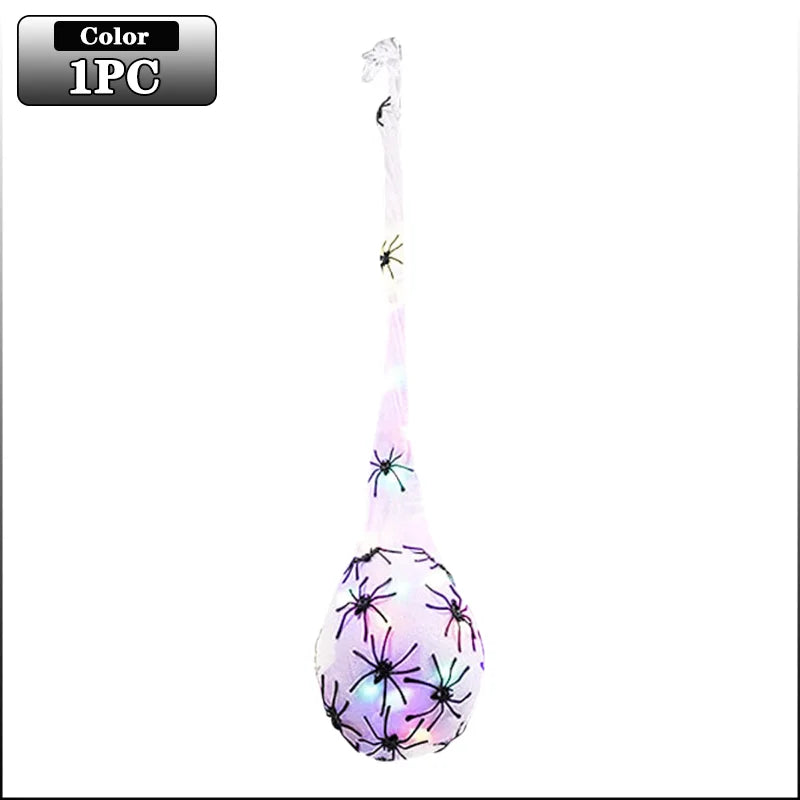 1-5PCS Halloween Hanging Spider Egg LED - Hiddengem