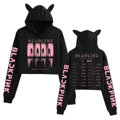 Deadline Black World Tour Crop Tops Cat - Hiddengem