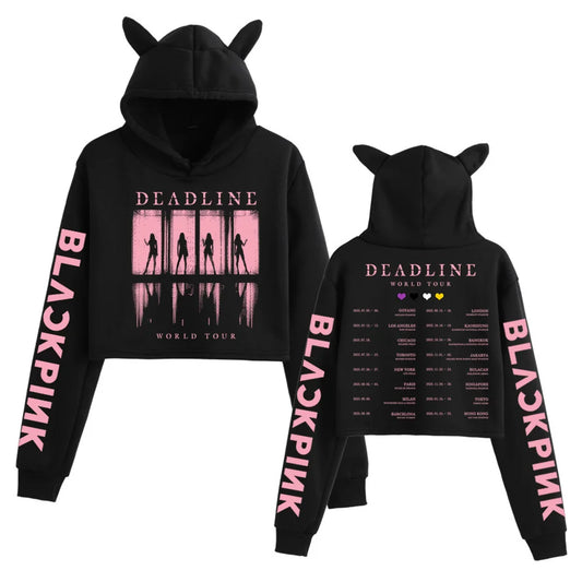 Deadline Black World Tour Crop Tops Cat - Hiddengem
