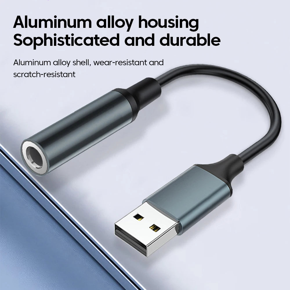 USB to 3.5MM Audio AUX Cable Adapter External Sound Card - Hiddengem