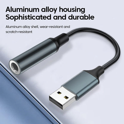 USB to 3.5MM Audio AUX Cable Adapter External Sound Card - Hiddengem