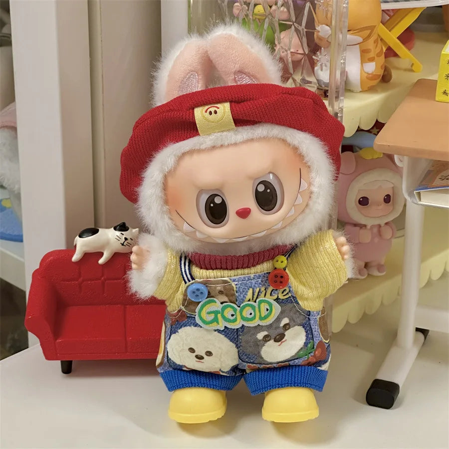 2025 New Labubu 17cm Doll Clothes Outfit Accessories for Korea Kpop Exo Labubu V1 V2 Idol Cool Handsome Clothing Gift