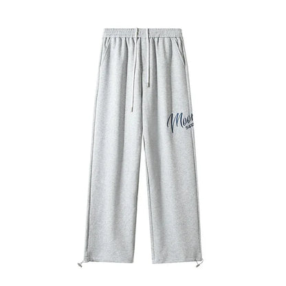 Men's Hip Hop Fashion Letter Printed Wide Leg Pants 2025 Y2K Streetwear Baggy Straight Pantalones Hombre New Gym Sports Trousers