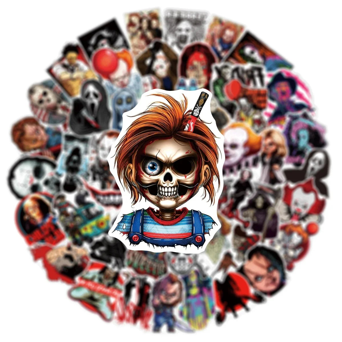 100Pcs Mixed Horror Movie Character Stickers - Hiddengem