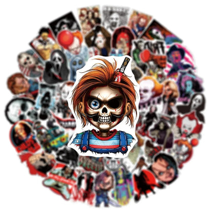 100Pcs Mixed Horror Movie Character Stickers - Hiddengem