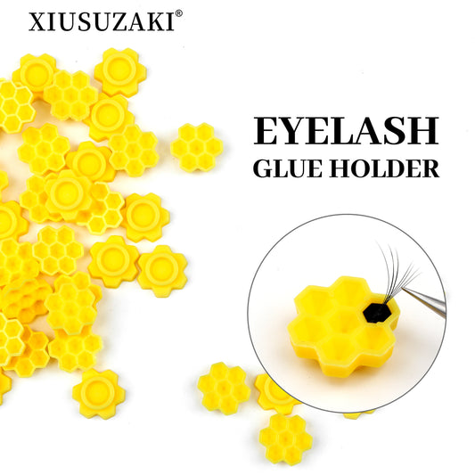 100 Pieces Flower Shape Glue Cup Eyelash Extension