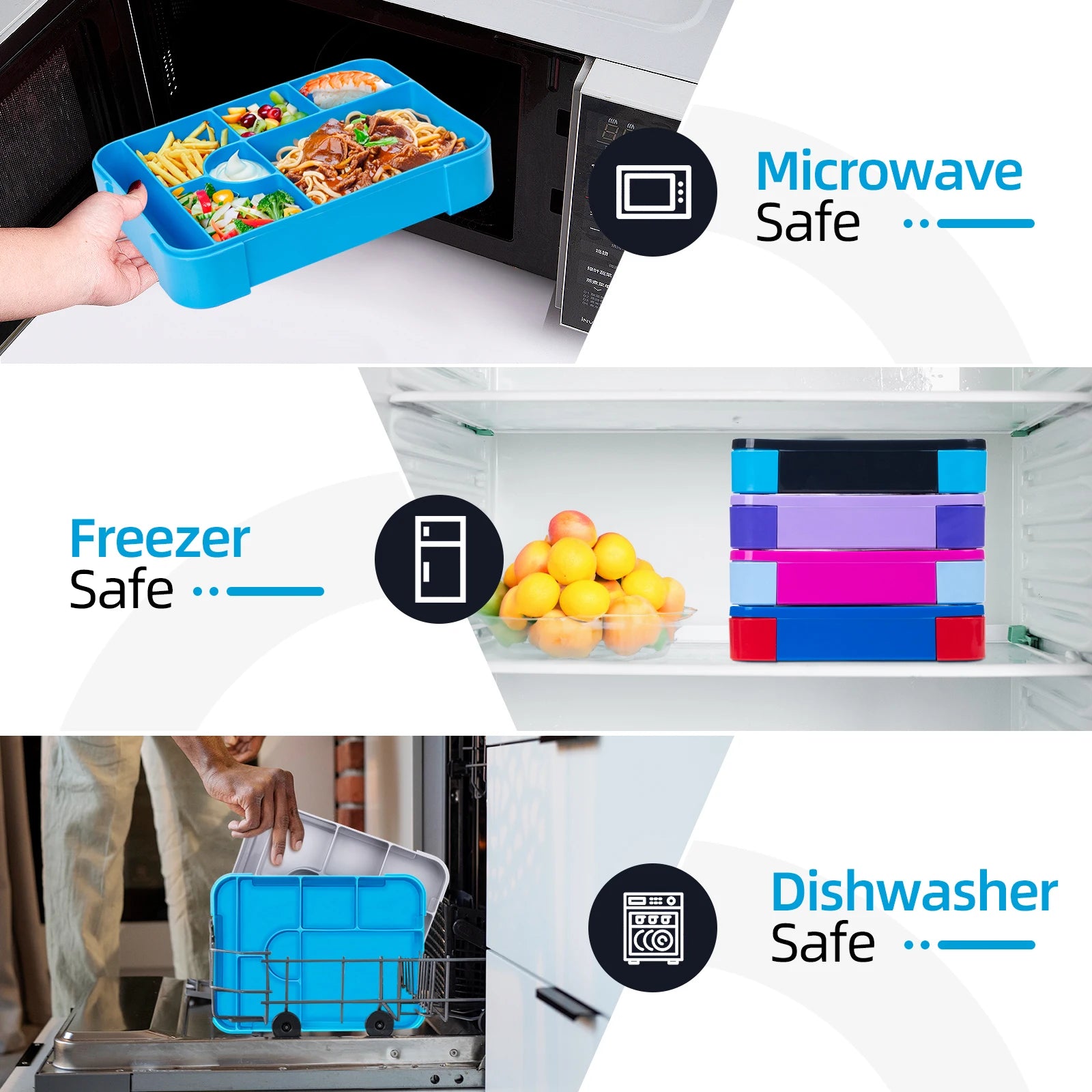 1330ml Adorable Pattern Kids Portable Divided Lunchbox - Hiddengem