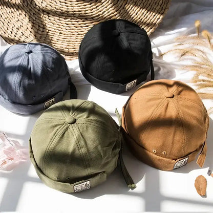 Hip Hop Docker Caps Unisex Skullcaps Men Women Dome Melon Skullies Beanie Cap Fashion Vintage Brimless Landlord Hat Streetwear