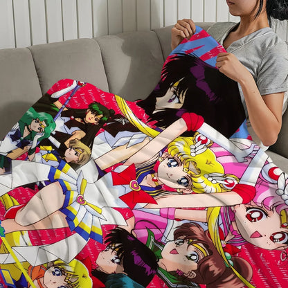 Anime S-Sailor M-Moon Girl Blanket Plush Collectors - Hiddengem