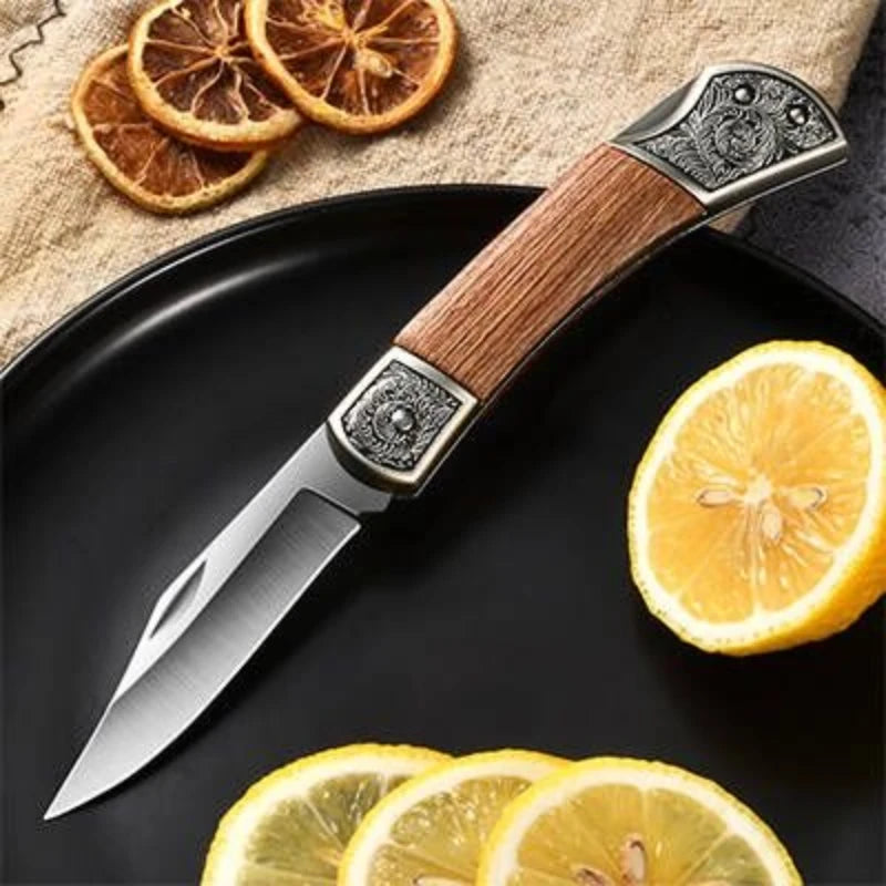 Stainless Steel Curved Blade Damascus design - Hiddengem