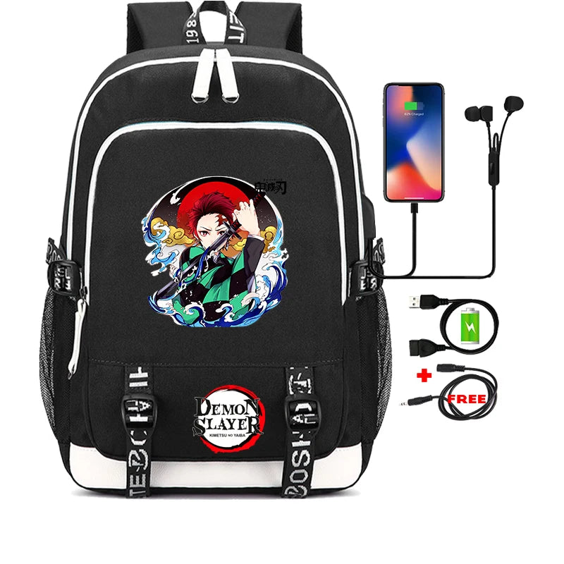 Demon Slayer Backpack Set - 3PC Anime School Bag Collection - Hiddengem