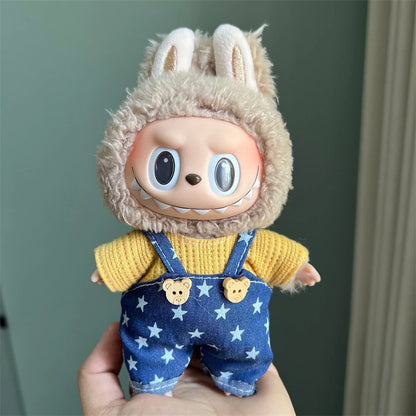 Labubu Clothes Doll Clothing Designer for Labubu V1 V2 V3 17cm Dolls Trendy Cute Overalls Style 2025 Summer New Clothing Gifts