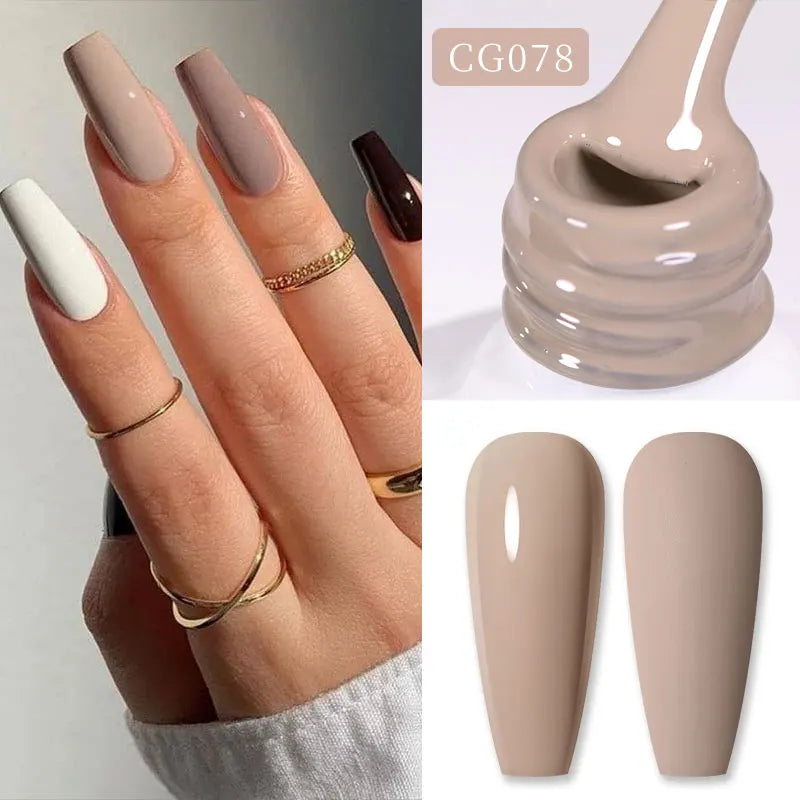 BORN PRETTY 10ML Nude Brown Fall Gel Nail Polish White Halloween Fall - Hiddengem