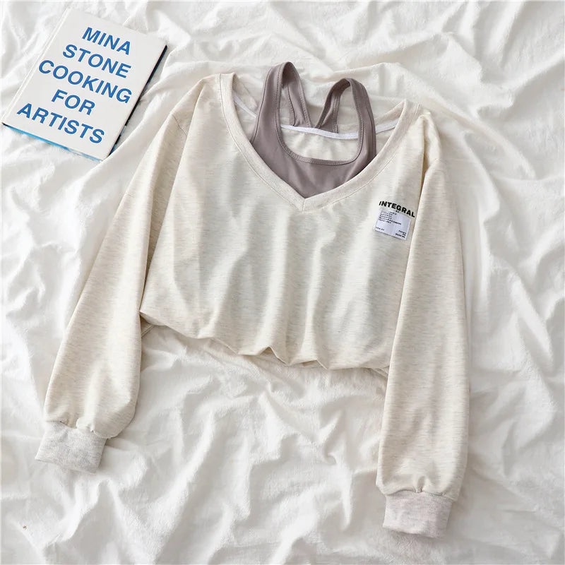 Two Pieces Strapless Crop Top Sweater - Hiddengem