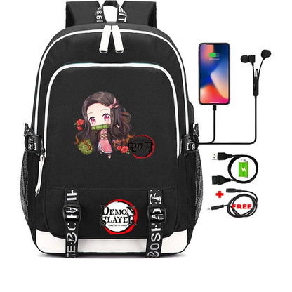 Demon Slayer Backpack Set - 3PC Anime School Bag Collection - Hiddengem