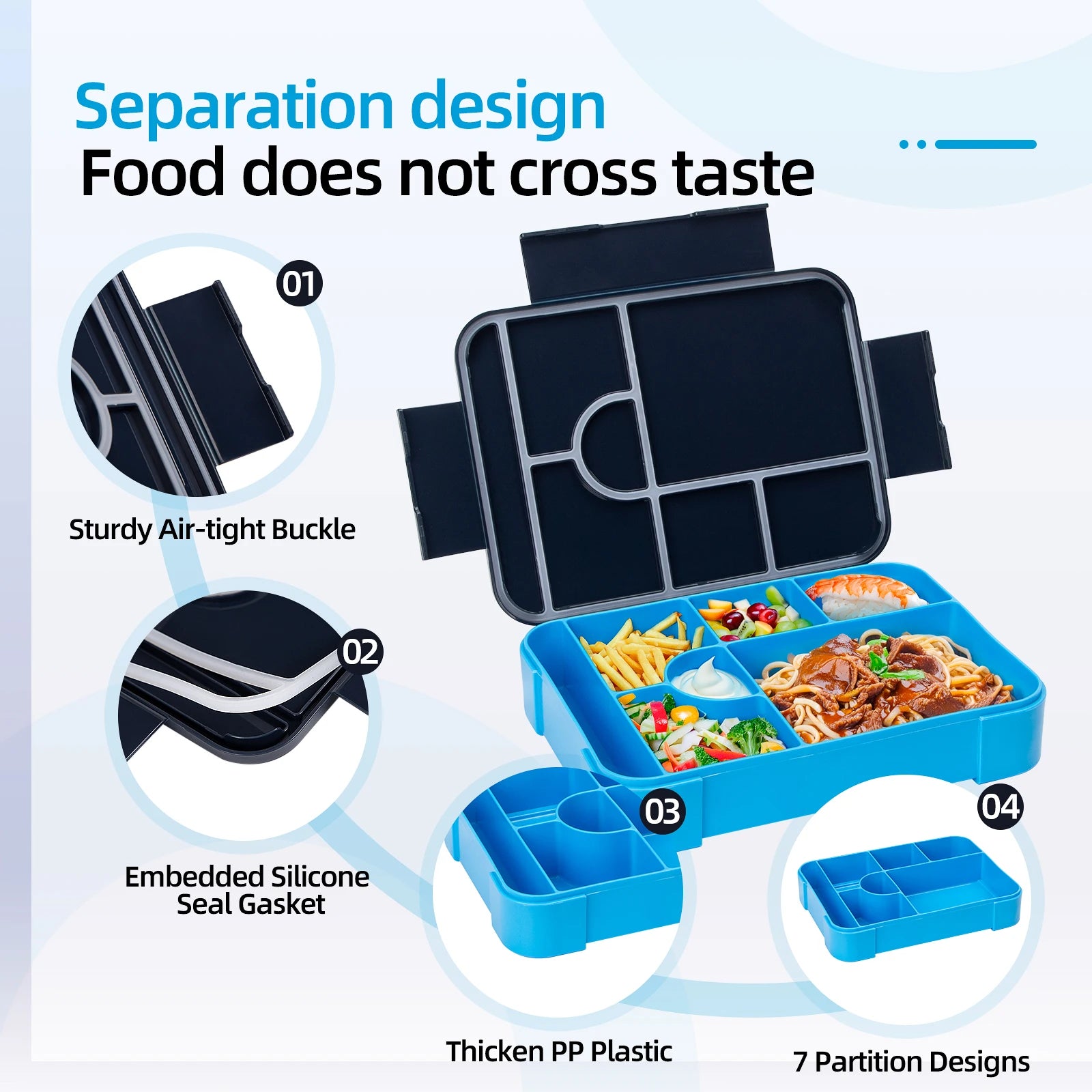 1330ml Adorable Pattern Kids Portable Divided Lunchbox - Hiddengem