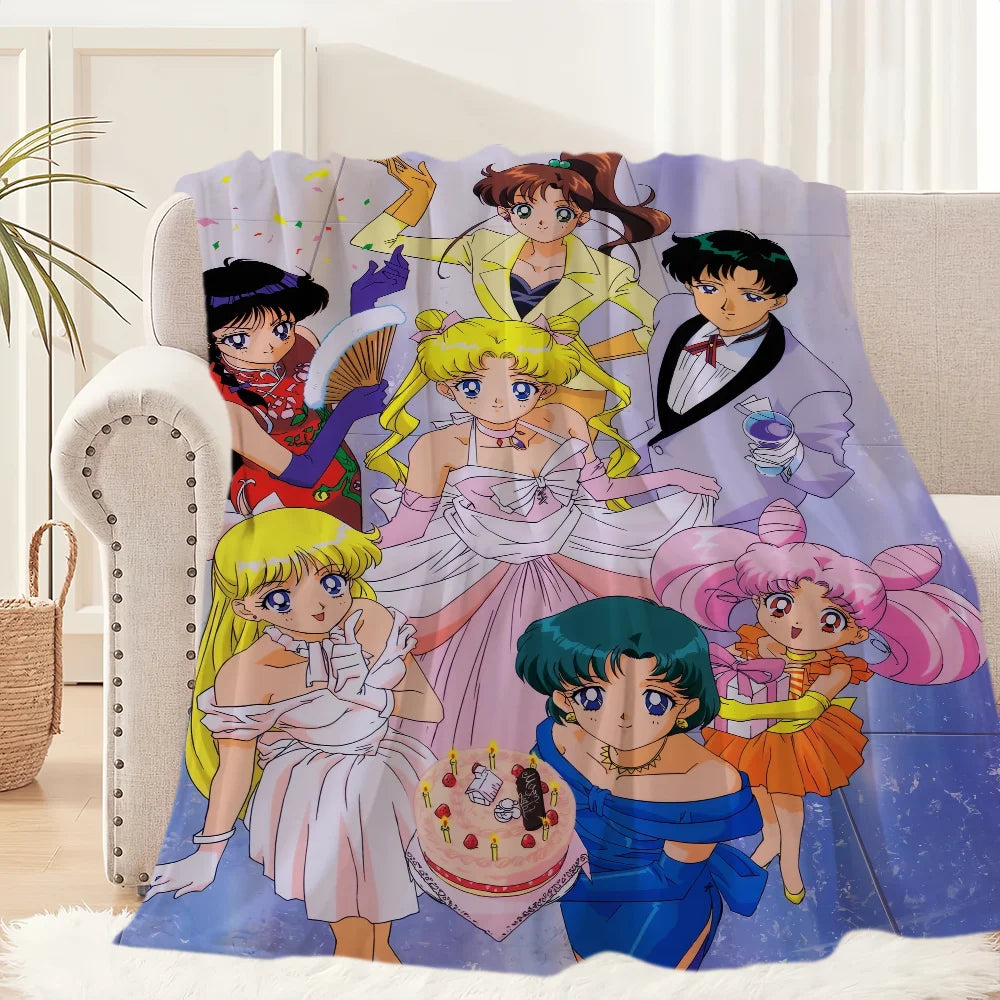 Anime S-Sailor M-Moon Girl Blanket Plush Collectors - Hiddengem