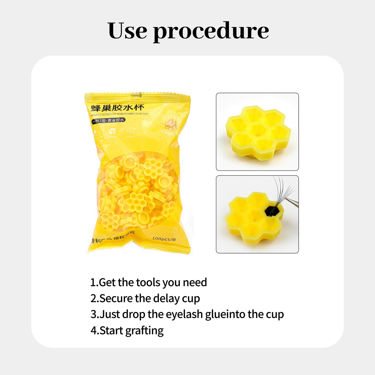 100 Pieces Flower Shape Glue Cup Eyelash Extension