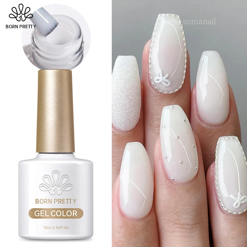 BORN PRETTY 10ML Nude Brown Fall Gel Nail Polish White Halloween Fall - Hiddengem