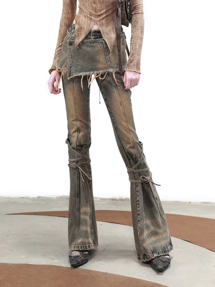 Low Waist Bootcut Jeans - Hiddengem