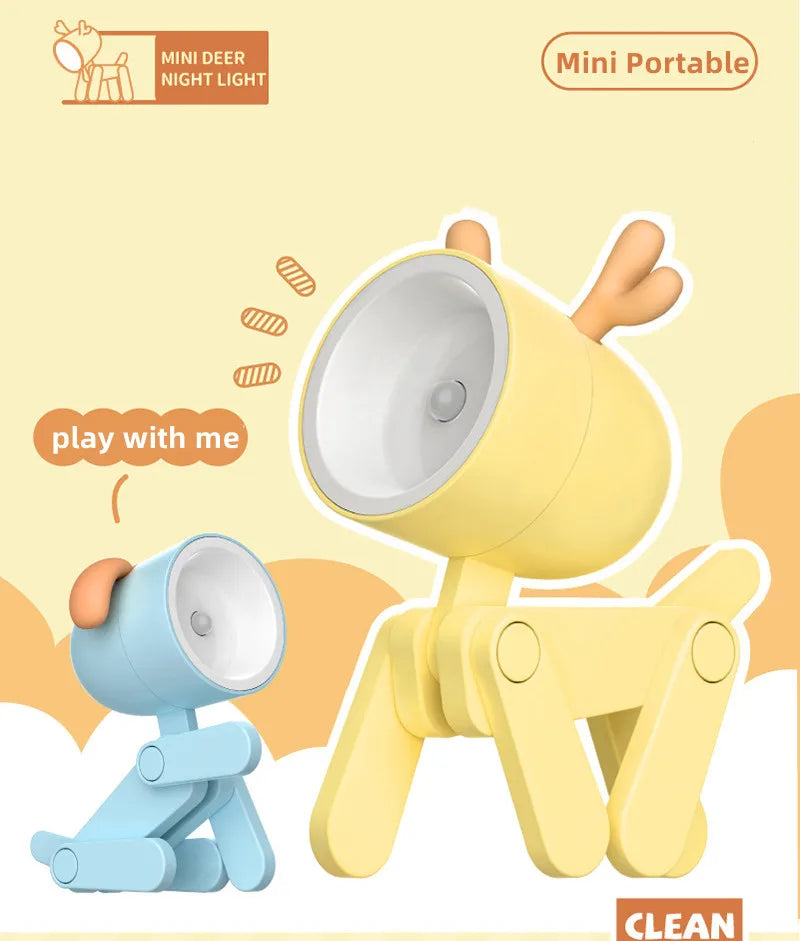 LED Night Light Mini Folding animal for desk