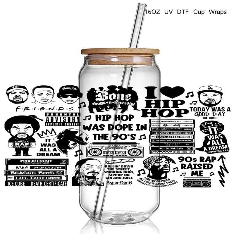 4+ Fashion Singers 90S Rap Uv Dtf Cup Wraps Transfer - Hiddengem
