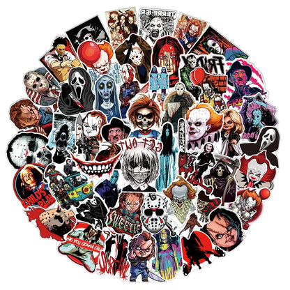 100Pcs Mixed Horror Movie Character Stickers - Hiddengem
