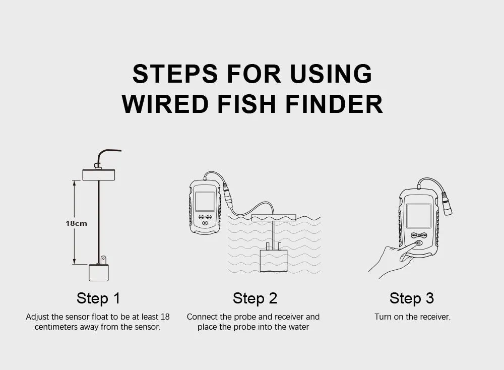 FFC1108-1 Alarm 100M Portable Sonar Fish Finders 45 degrees - Hiddengem