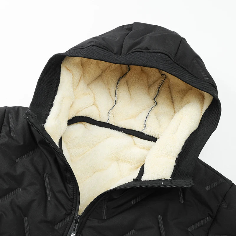 Men's hooded warm short jacket - - Hiddengem