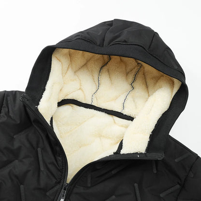Men's hooded warm short jacket - - Hiddengem