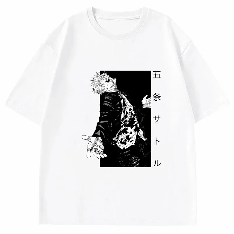 Anime Gojou Satoru Jujutsu Kaisen Print Tops - Hiddengem