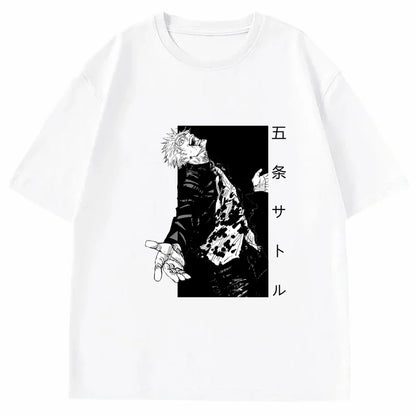 Anime Gojou Satoru Jujutsu Kaisen Print Tops - Hiddengem