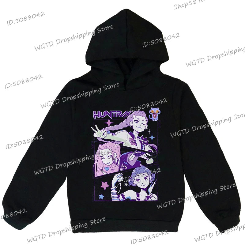 Hip Hop KPop Demon Hunters Hoodies Teenager