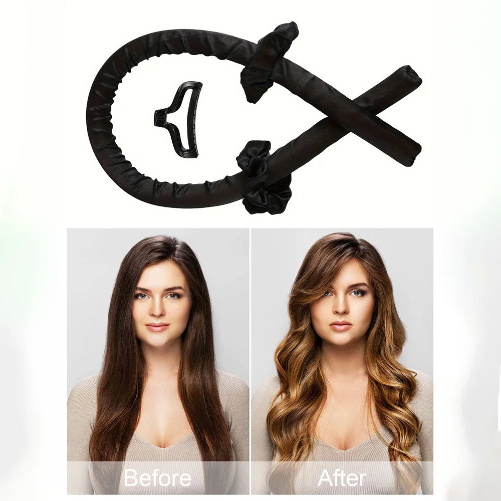 4pcs in 1 Sponge Hair Curlers with 1 Clips & 2 Scrunchies -