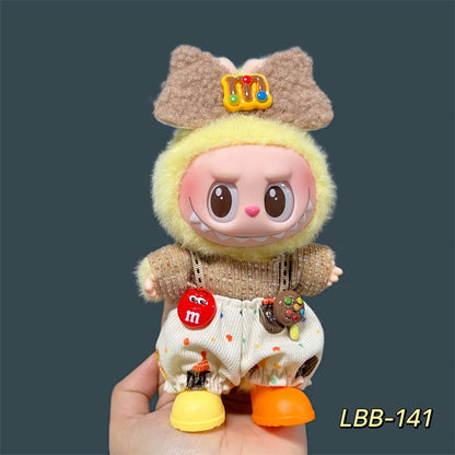 2025 New Labubu 17cm Doll Clothes Outfit Accessories for Korea Kpop Exo Labubu V1 V2 Idol Cool Handsome Clothing Gift