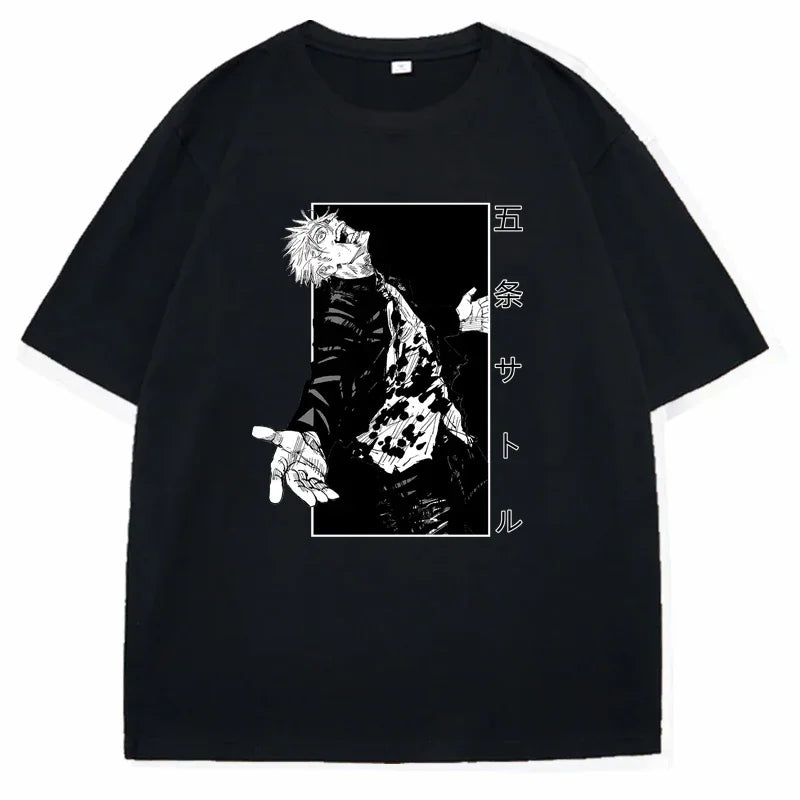 Anime Gojou Satoru Jujutsu Kaisen Print Tops - Hiddengem