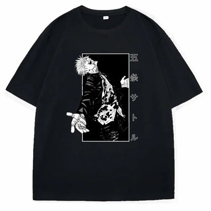Anime Gojou Satoru Jujutsu Kaisen Print Tops - Hiddengem