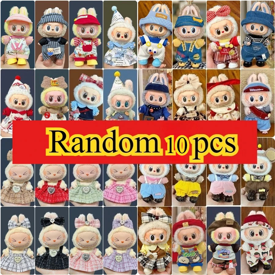2025 New Labubu 17cm Doll Clothes Outfit Accessories for Korea Kpop Exo Labubu V1 V2 Idol Cool Handsome Clothing Gift