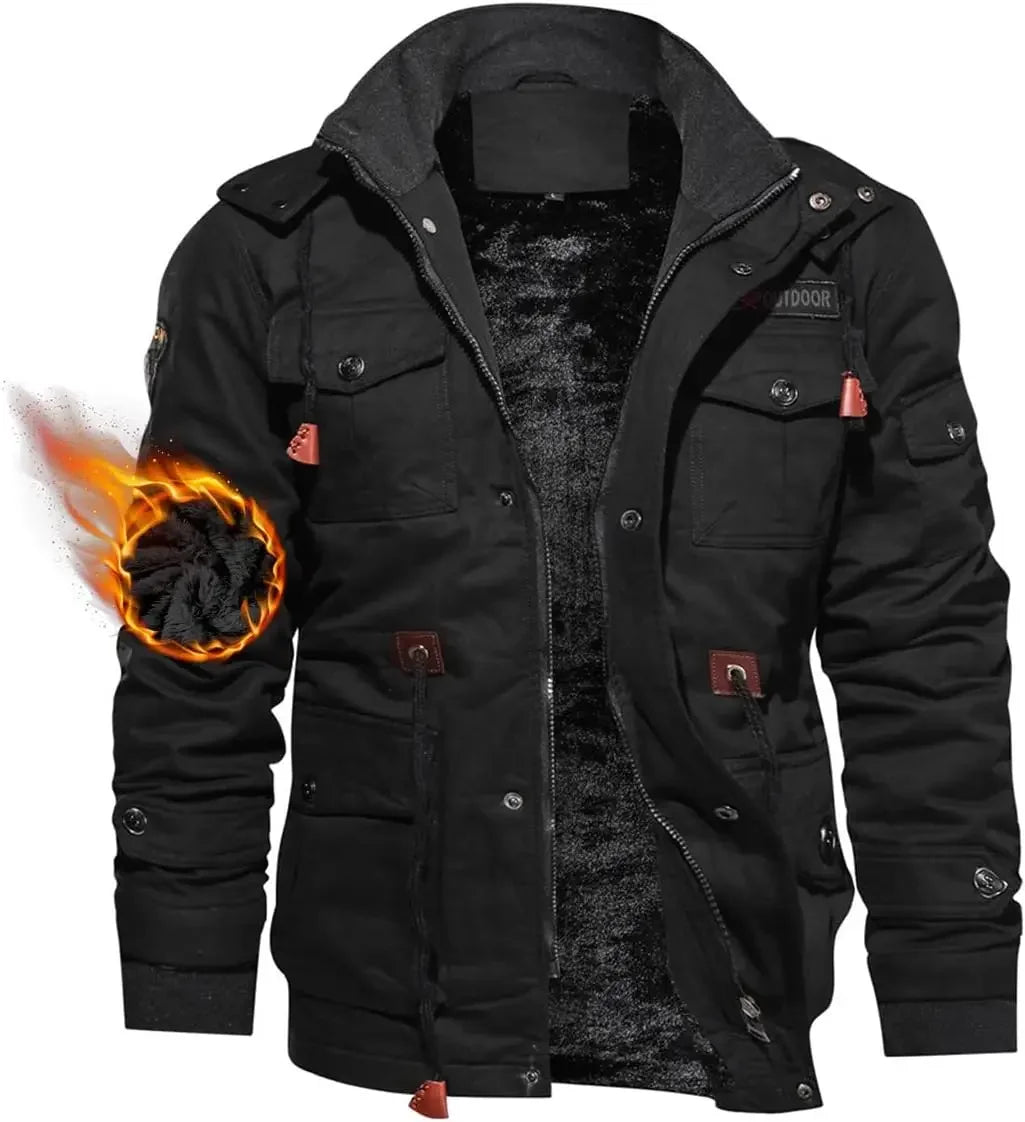 Mens Winter New Hooded Parkas Cargo Coats - Hiddengem