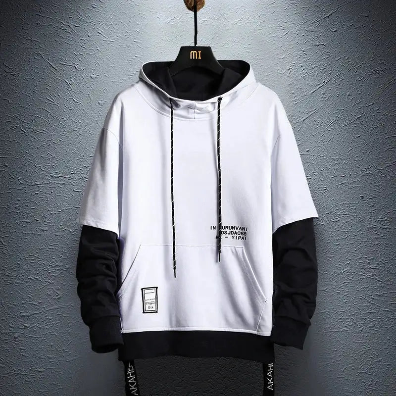 New Patchwork Hooded Sweatshirt Hip Hop