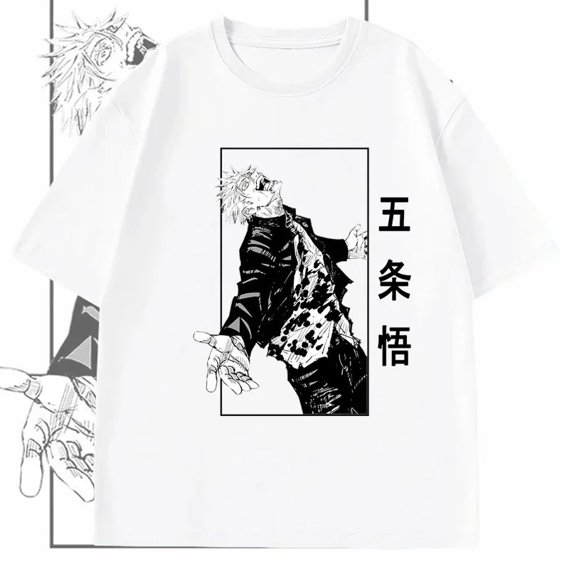 Anime Gojou Satoru Jujutsu Kaisen Print Tops - Hiddengem