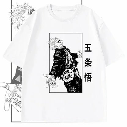 Anime Gojou Satoru Jujutsu Kaisen Print Tops - Hiddengem