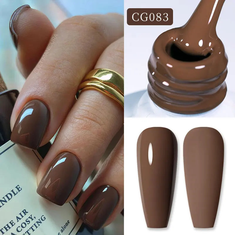 BORN PRETTY 10ML Nude Brown Fall Gel Nail Polish White Halloween Fall - Hiddengem